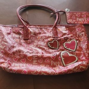 Coach Poppy tote bag with coin purse!